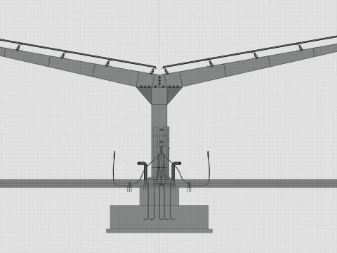 Y Type 4x2 Car Solar Carport 3D Model