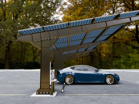 L Type 6 Car Solar Carport Modello 3D