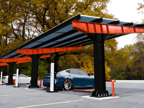 L Type 6 Car Solar Carport Modello 3D