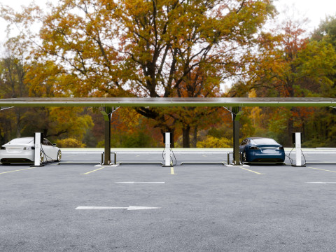 L Type 6 Car Solar Carport Modello 3D