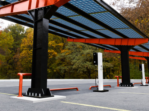 L Type 6 Car Solar Carport Modello 3D