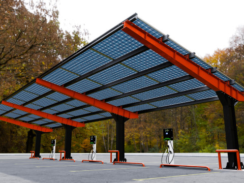 L Type 6 Car Solar Carport Modello 3D