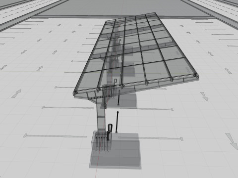 L Type 6 Car Solar Carport Modello 3D