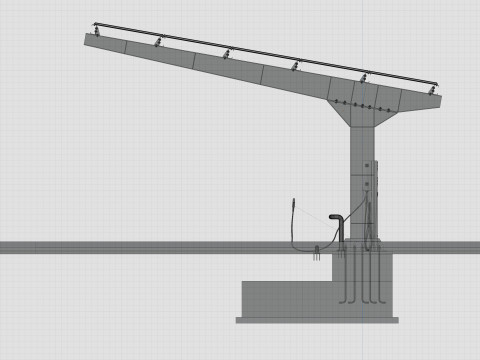 L Type 6 Car Solar Carport Modello 3D