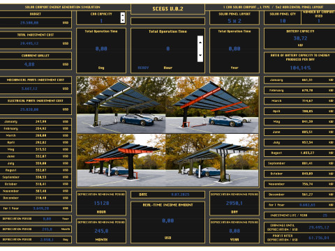 Solar Carport Energy Generation Simulation Modelo 3D