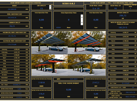 Solar Carport Energy Generation Simulation Modelo 3D