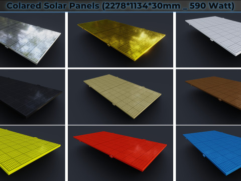 Colared Solar Panels Modèle 3D