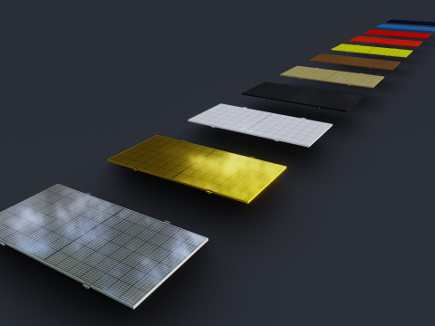 Colared Solar Panels 3D Model