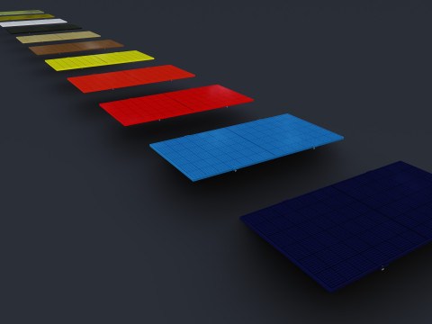Colared Solar Panels 3D Model