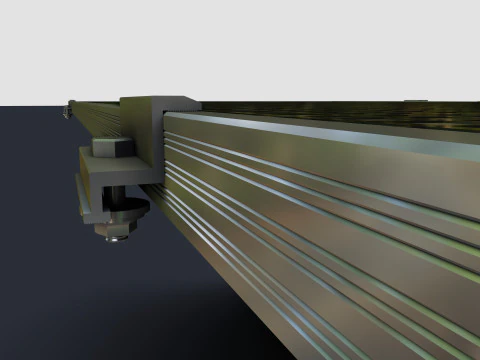 Colared Solar Panels 3D Model