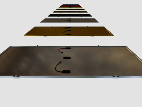 Colared Solar Panels 3D Model