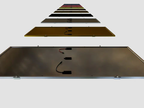 Colared Solar Panels 3D Model