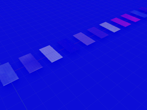 Colared Solar Panels 3D Model
