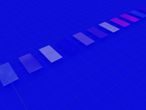 Colared Solar Panels 3D Model