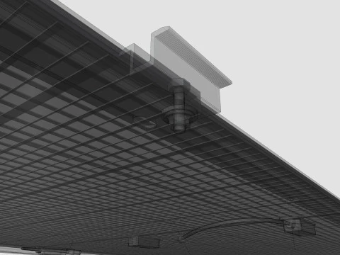 Colared Solar Panels 3D Model