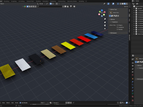 Colared Solar Panels 3D Model