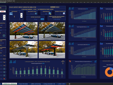 Solar Carport Energy Generation Simulation V03 3D Model