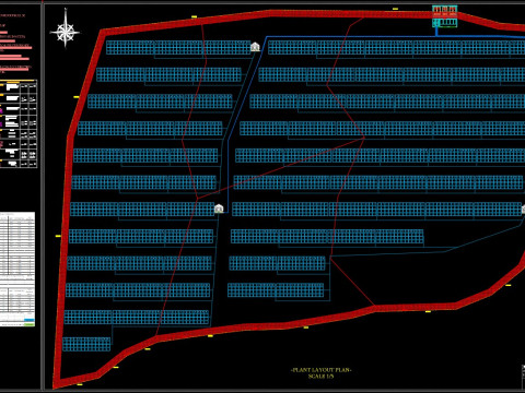1MW -AC- SOLAR PLANT-Autocad Static Project 3D Modell