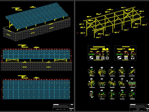 1MW -AC- SOLAR PLANT-Autocad Static Project 3D Modell
