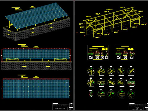 1MW -AC- SOLAR PLANT-Autocad Static Project 3D Model