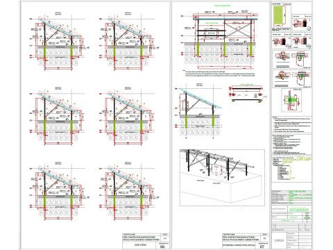 1MW -AC- SOLAR PLANT-Autocad Static Project 3D Modell