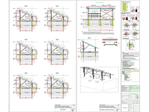 1MW -AC- SOLAR PLANT-Autocad Static Project 3D Model