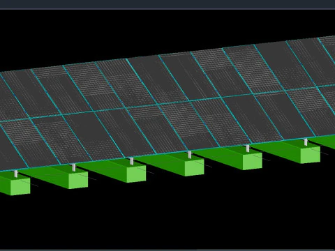 Solar Energy Construction 2x15 Table 3D Model