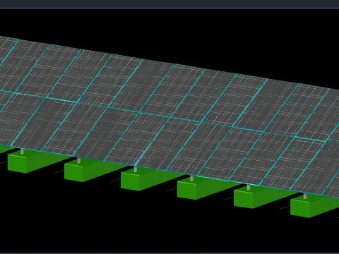 Solar Energy Construction 2x15 Table 3D Model