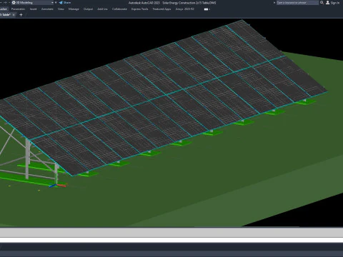 Solar Energy Construction 2x15 Table 3D Model