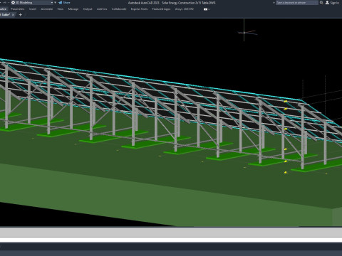 Solar Energy Construction 2x15 Table Model 3D