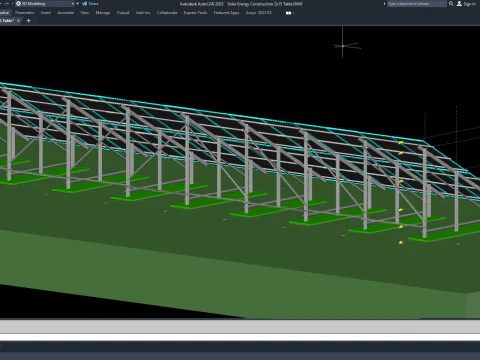 Solar Energy Construction 2x15 Table 3D Model