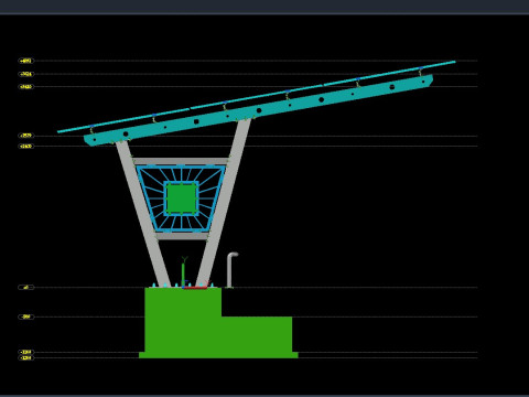 4 CAR V TYPE SOLAR CARPORT 3D MODEL Modelo 3D