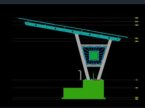 4 CAR V TYPE SOLAR CARPORT 3D MODEL 3D Model