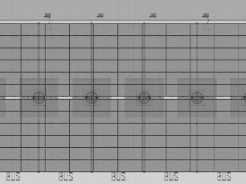 Solar Bus Parking Lot 12x12 Panel Layout 3D Модель
