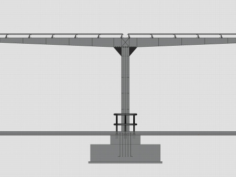 Solar Bus Parking Lot 12x12 Panel Layout 3D Модель