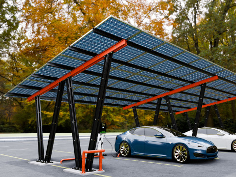 Solar Carport-4 Car Carport-3x12 Panels-Type-8 Modelo 3D