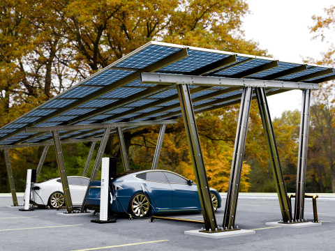 Solar Carport-4 Car Carport-3x12 Panels-Type-8 Modelo 3D