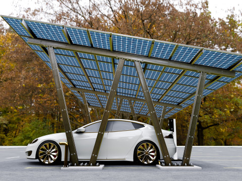 Solar Carport-4 Car Carport-3x12 Panels-Type-8 Modelo 3D