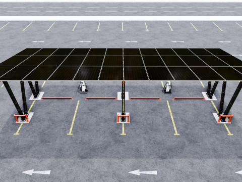 Solar Carport-4 Car Carport-3x12 Panels-Type-8 Modelo 3D