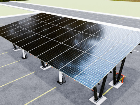 Solar Carport-4 Car Carport-3x12 Panels-Type-8 Modelo 3D