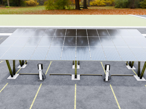 Solar Carport-4 Car Carport-3x12 Panels-Type-8 Modelo 3D