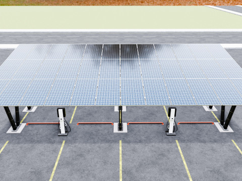 Solar Carport-4 Car Carport-3x12 Panels-Type-8 Modelo 3D
