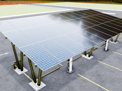 Solar Carport-4 Car Carport-3x12 Panels-Type-8 Modelo 3D