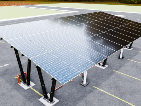 Solar Carport-4 Car Carport-3x12 Panels-Type-8 Modelo 3D