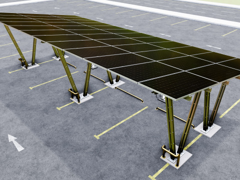 Solar Carport-4 Car Carport-3x12 Panels-Type-8 Modelo 3D