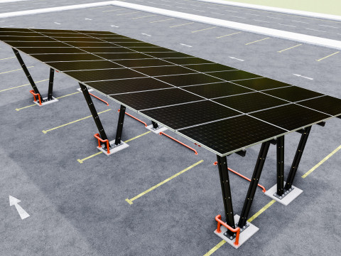 Solar Carport-4 Car Carport-3x12 Panels-Type-8 Modelo 3D