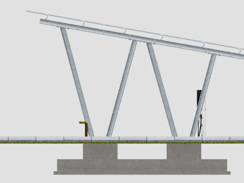 Solar Carport-4 Car Carport-3x12 Panels-Type-8 3D Model