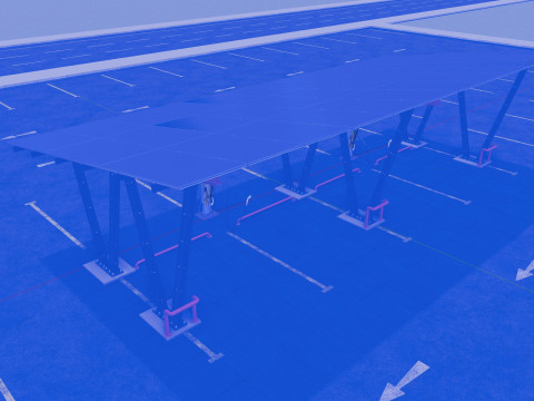 Solar Carport-4 Car Carport-3x12 Panels-Type-8 Modelo 3D