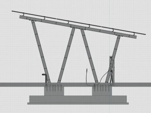 Solar Carport-4 Car Carport-3x12 Panels-Type-8 3D Model