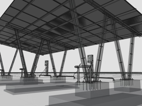 Solar Carport-4 Car Carport-3x12 Panels-Type-8 Modelo 3D